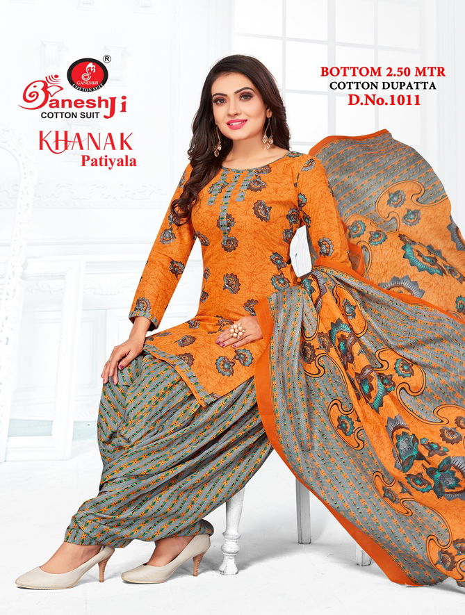 Ganeshji Khanak Patiyala 1 Daily Casual Wear Wholesale Dress Material Collection